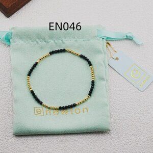 Enewton Black Glass Crystal & Gold Bead Bracelet